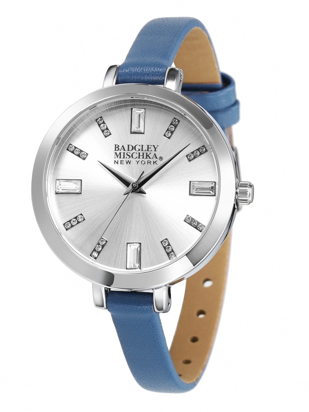 Badgley Mischka New York - Elle
Crystal Watch with Blue Leather Strap NWT